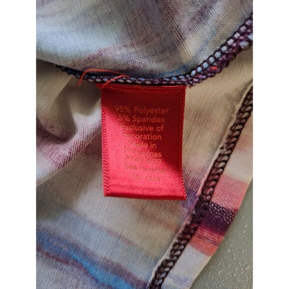 Jennifer Lopez Blouse M Tie Dye Long Sleeve V-Neck Slit Shoulder Boho Chic Retro - Picture 5 of 8